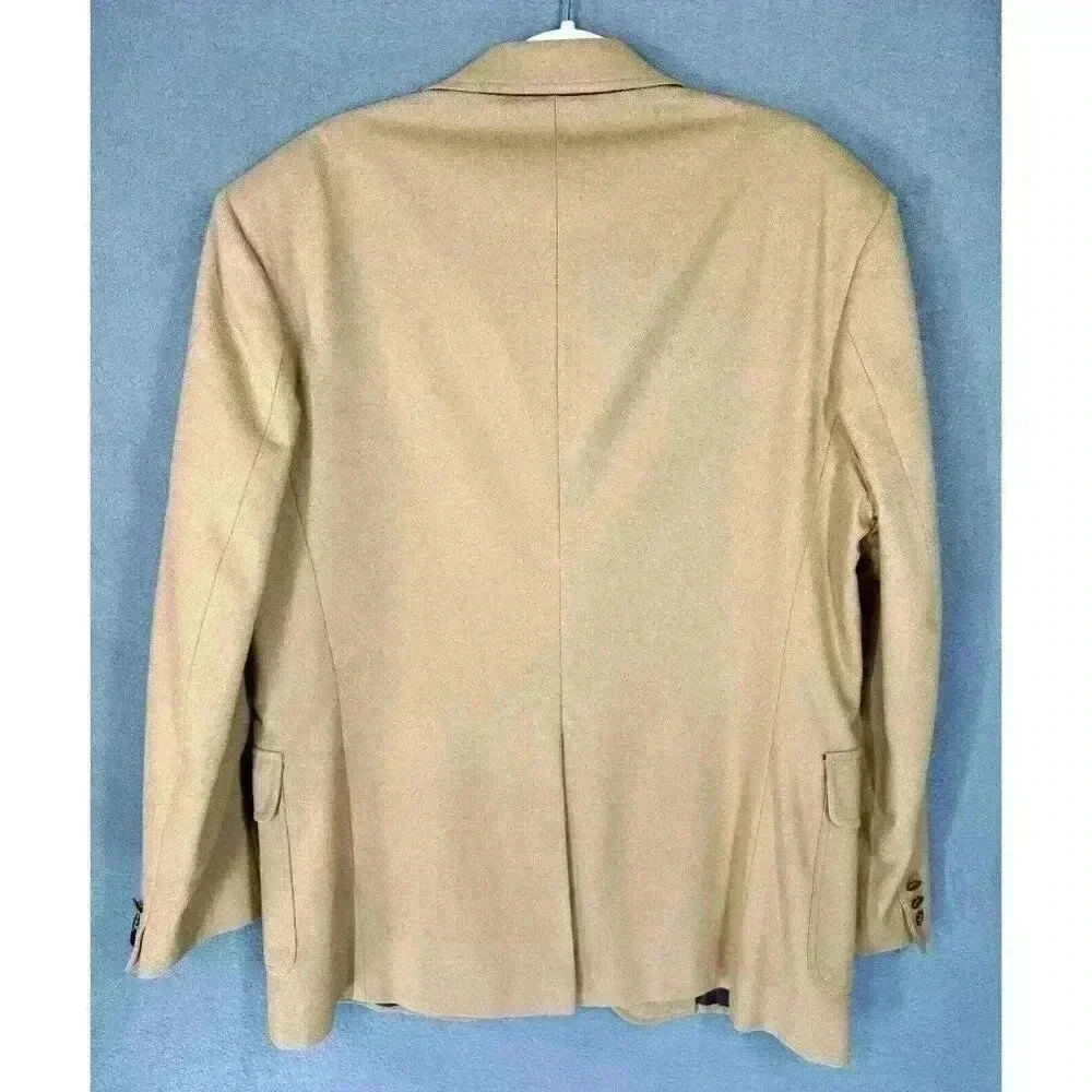 Pendleton Wool Blazer Jacket Size 44 Long Sportcoat Khaki Tan Gold 2 Button EUC